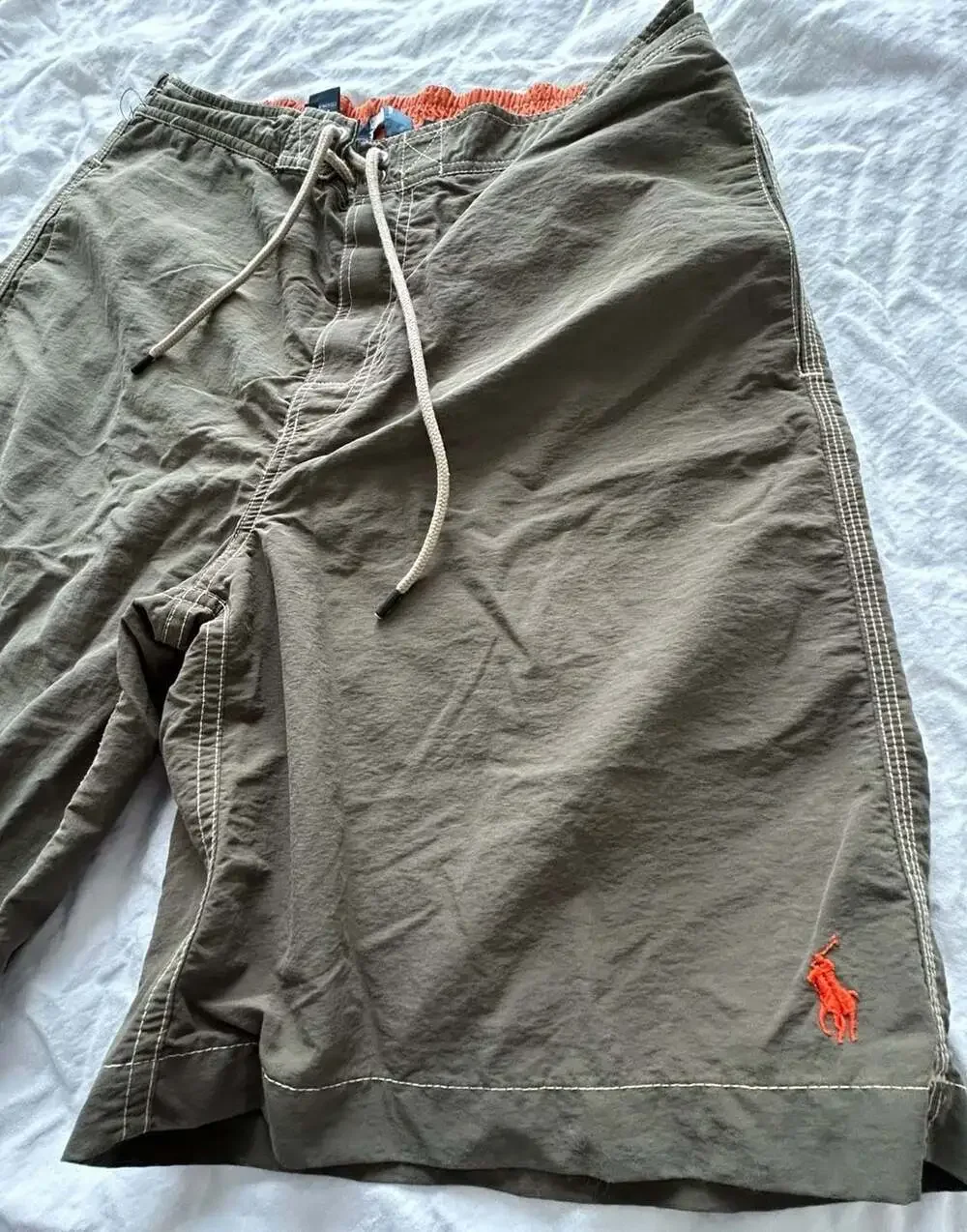 Polo Ralph Lauren Vintage Cargo Swim Trunks Olive Green Size Medium